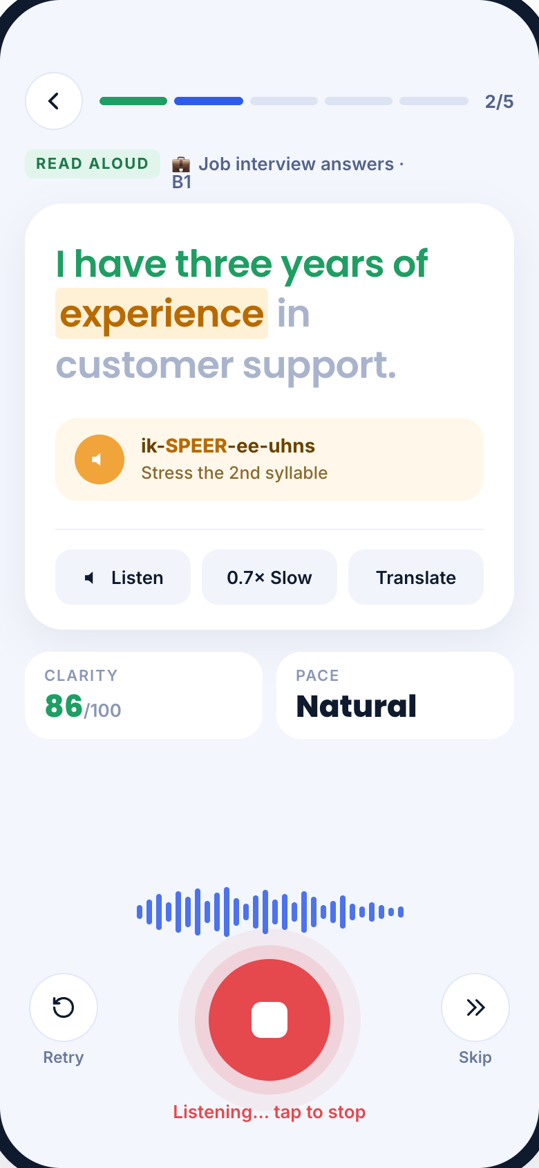 Pronunciation analysis while reading aloud
