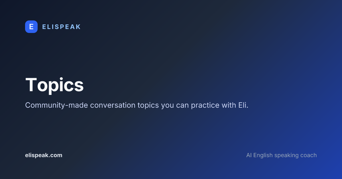 Topic You Topics · ELI